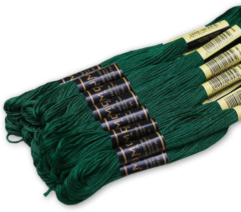 UMC STAG Pack of 12 Premium Embroidery Thread | 100% Egyptian Cotton Premium Skeins | Cross Stitch Embroidery Floss | Oeko TEX Certified Stranded Cotton | Ideal for Arts & Crafts (Emerald Green 923) - Image 2